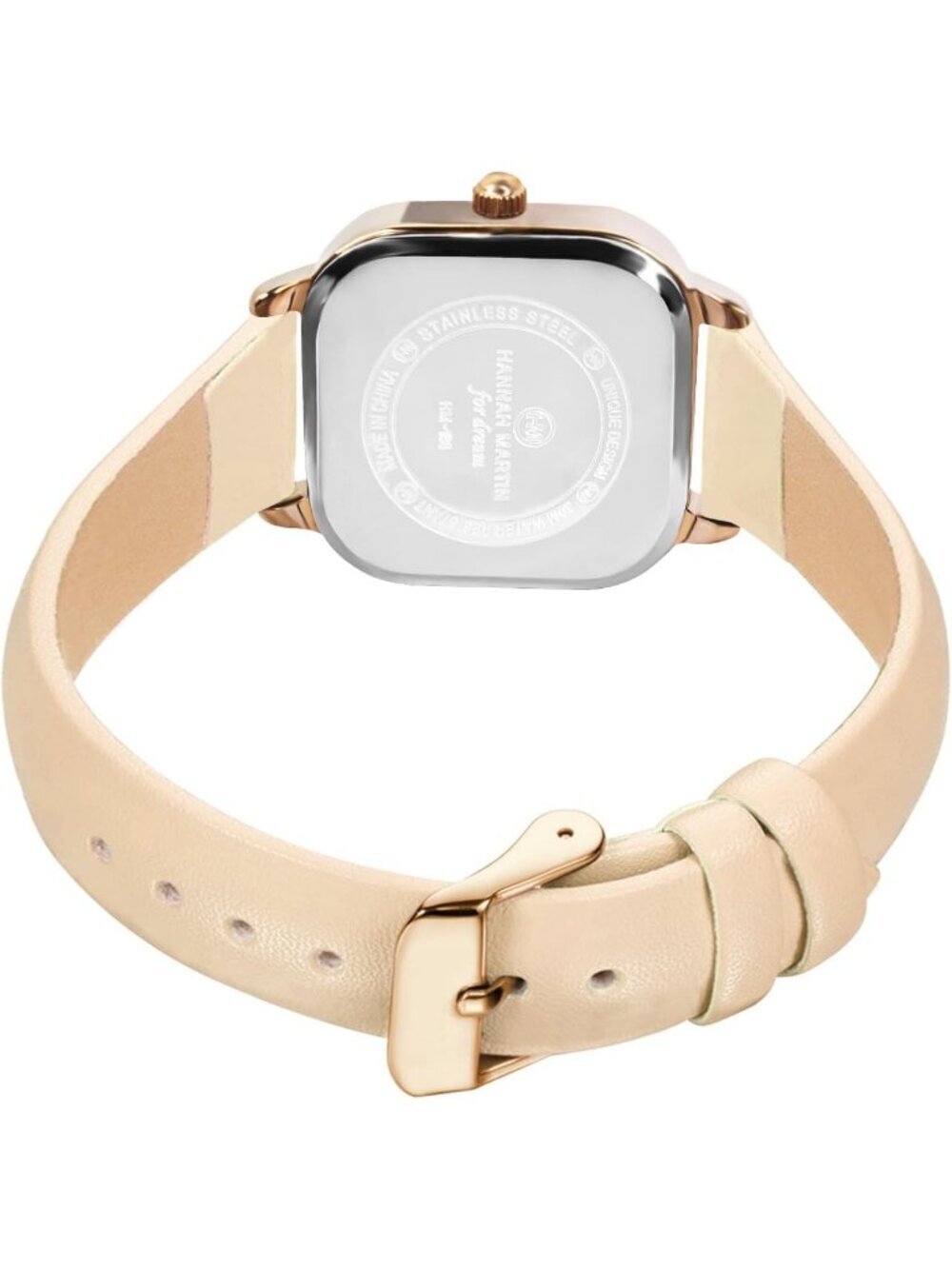 Women's White And Cream Analog Stainless Steel Vintage Rectangular Luxury Watch - Picture 2 of 6